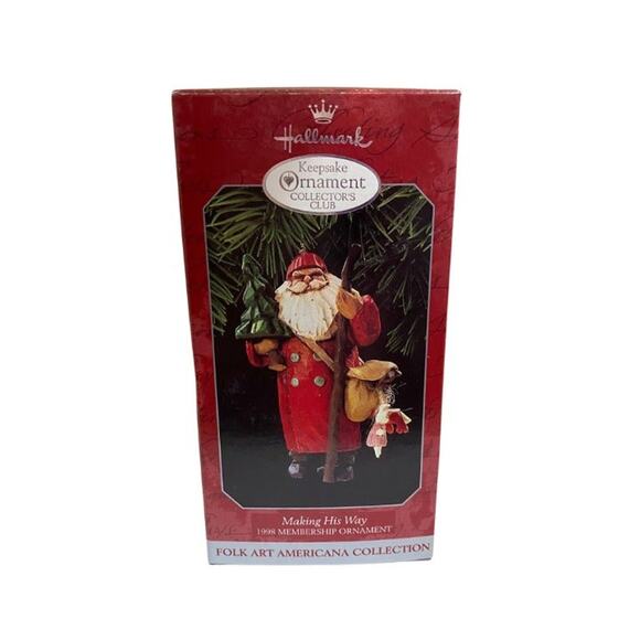 Hallmark Christmas Membership Ornament- Making His Way Folk Art Series Circa1998 - Picture 1 of 2